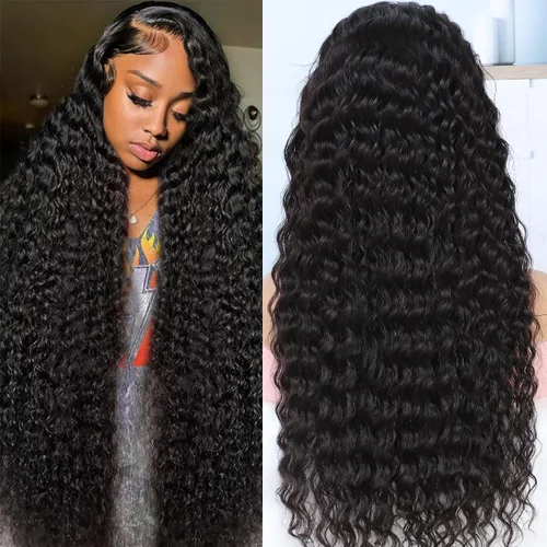 Vista 8 de Keshon Pelucas frontales de encaje rizado jerry 4x4 de cabello humano, densidad 180%, peluca frontal rizada, pelucas frontales de encaje