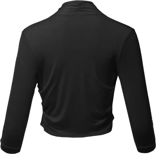 Vista 3 de SSOULM Cárdigan Bolero de manga 34 para mujer, con frente abierto, talla grande