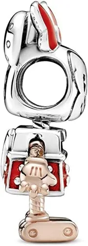 Vista 3 de PANDORA Disney Minnie Robot - Dije de rosa de plata de ley con esmalte rojo One sizePack of 1 Plata esterlina