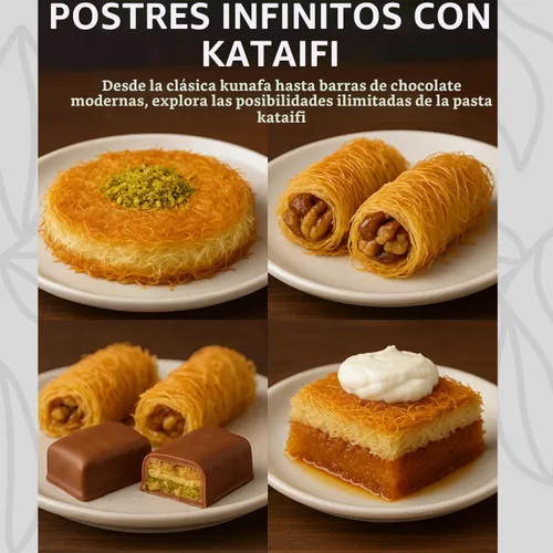 Vista 7 de Masa de fillo rallada Kataifi asada de 11.0 lbs (11 libras) – Kadayif pre-tostado para barra de chocolate Dubai, Kunafa, Knafeh y postres de Oriente