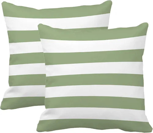 Vista 16 de Leaveland Juego de 2 fundas de almohada cuadradas de algodón y poliéster de 16 x 16 pulgadas, diseño de rayas blancas y negras, fundas decorativas