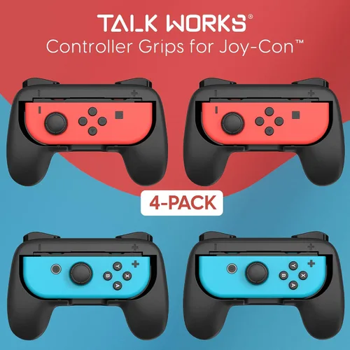 Vista 2 de TALK WORKS Nintendo Switch Switch OLED Joy-Con Controller Grips 4-Pack - Secure Joy-Con Grip Extended Trigger Buttons Ergonomic Design for Comfort