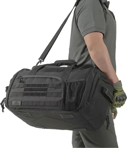 Vista 2 de APRlLBAY - Bolsa de lona militar de gran capacidad de 43 litros, bolsa táctica de gimnasiofin de semana para hombres y mujeres (negro azabache)