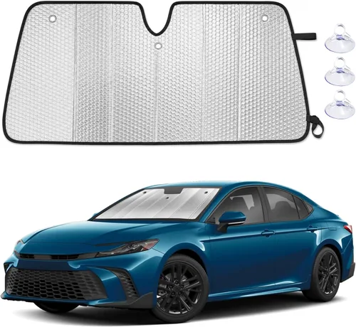 Vista 9 de EcoNour Parasol plegable de acordeón para parabrisas compatible con Tesla Model 3/Model Y 2017-2024 2025 2026, parasol delantero para ventana
