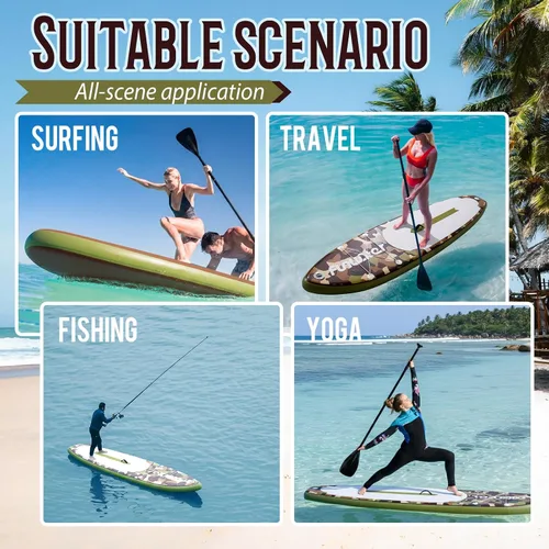 Vista 8 de FunWater Inflatable Stand Up Paddle Board with Premium SUP Paddleboard Accessories, Anti-Slip EVA Deck, 11'6''/11'/10'6'' Paddle Boards for Adults &