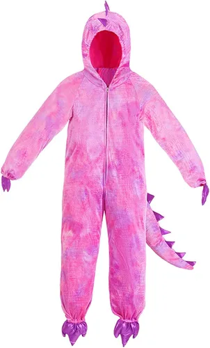 Vista 3 de DEAR MODEL Disfraz de T-rex rosa para niñas de 3 a 14 años