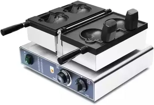 Vista 2 de Taiyaki - Máquina para hacer gofres en forma de oso de boca abierta para hacer helado de oso Taiyaki, máquina para hacer conos de oso (110 V)