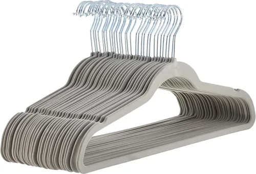 Vista 16 de Amazon Basics - Ganchos finos de terciopelo antideslizantes para trajes, paquete de 30, color negro