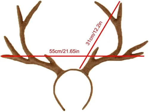 Vista 4 de Pagreberya Reindeer Antlers Headband - Fun Party Headwear for Children & Adults - Cosplay and Games Costumes