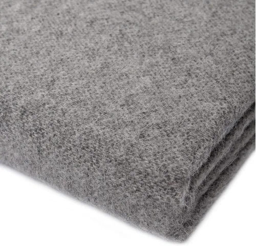 Vista 2 de Anthracite Tones - Manta de alpaca tejida a mano, suave, cálida, gris, suave, diseño de biface, 61 x 53 pulgadas