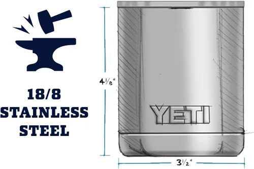 Vista 2 de Yeti Rambler Vaso corto de 10 onzas con aislamiento térmico al vacío, de acero inoxidable, con tapa MagSlider Rosa arenisca.