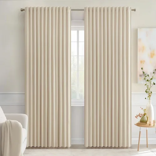 Vista 113 de MIULEE Cortinas opacas con pestaña trasera de 63 pulgadas de largo, juego de 2 paneles para sala de estar, dormitorio, privacidad, bolsillo