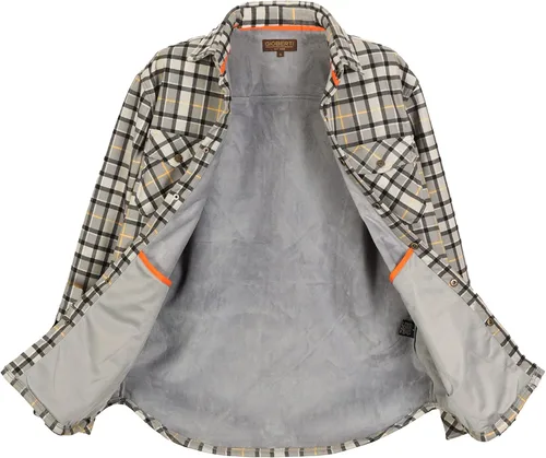 Vista 5 de Gioberti Chaqueta de franela a cuadros para hombre con forro de terciopelo