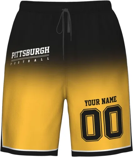 Vista 19 de Pantalones cortos de playa personalizados de fútbol para hombre, de secado rápido, personalizados con cualquier nombre y número, regalos