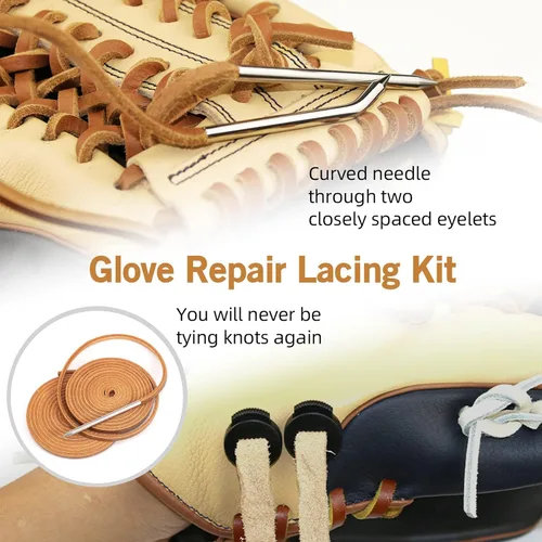 Vista 5 de Kit de reparación de guantes de béisbol, kit de reparación de guantes de béisbol, kit de encaje para guantes de sóftbol y béisbol, aguja de cordón