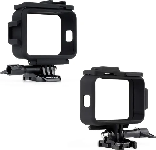 Vista 4 de GEPULY Carcasa protectora de montaje en marco para GoPro Hero 9 10 11 12 13 negro, ranura doble incorporada para zapata fría, funda para jaula