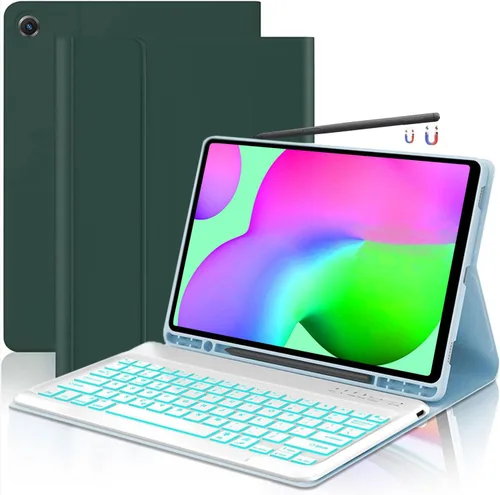 Vista 25 de Funda para teclado para Samsung Galaxy Tab S6 Lite de 10.4 pulgadas 2024 2022/2020 SM-P610/P613/P615/P619, funda para teclado Bluetooth inalámbrico