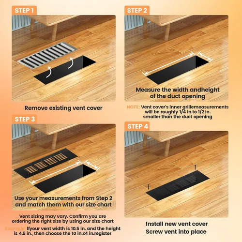 Vista 5 de Geesatis Cubiertas de Ventilación de Aire para Piso, Gabinete, Pared, Techo – Rejilla de Aluminio de Servicio Pesado Resistente a la Oxidación