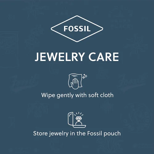 Vista 5 de Fossil - Collar de cadena con dije de acero inoxidable grabado y enchapado para mujer