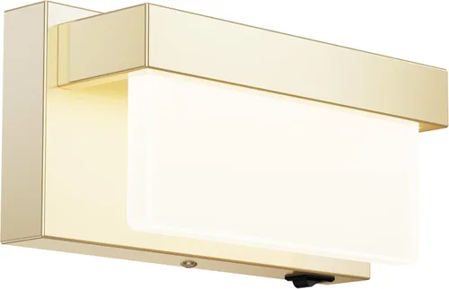 Vista 9 de Aplique de pared de batería cromado con interruptor de encendido/apagado, lámpara de pared LED de 8 pulgadas, pantalla acrílica, lámpara de pared