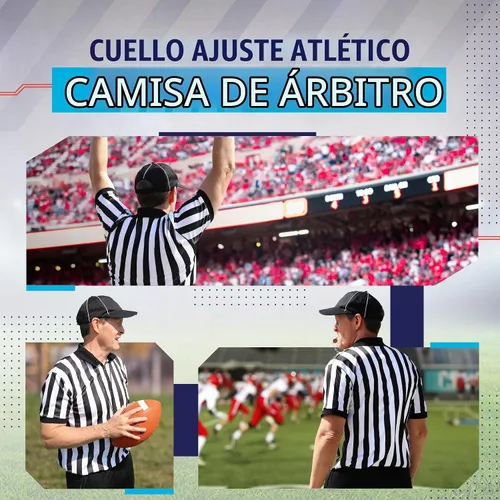 Vista 6 de Murray Sporting Goods - Camisa de árbitro para hombre, con cuello y manga corta, disfraz de fútbol para Halloween