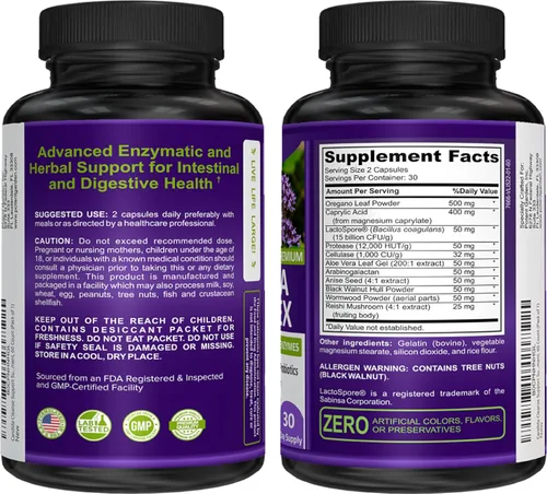 Vista 6 de Potent Garden Candida Complex - Mezcla de orégano y ácido caprílico, complejo de equilibrio de flora intestinal, salud intestinal y apoyo