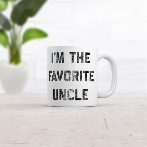 Vista 2 de Crazy Dog T-Shirts Taza de café con texto en inglés "I'm The Favorite Uncle" (11 onzas) Funny Ceramic Cup, Graphic Coffee Mug, Cool Coffee Mug