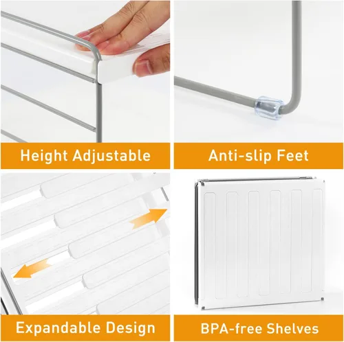 Vista 5 de Paquete de 2 organizadores de despensa y almacenamiento, organizador expandible de papel de aluminio y envoltura plástica, estante organizador