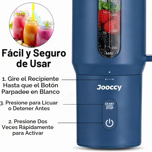 Vista 5 de Licuadora portátil para batidos, 18oz personal, recargable