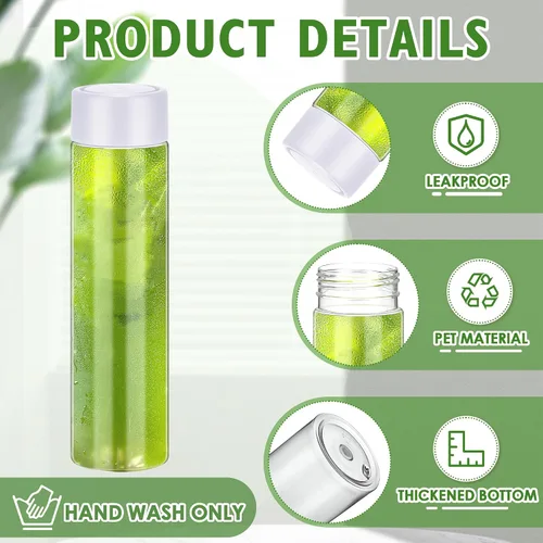 Vista 3 de Zhehao - 24 botellas sensoriales vacías con tapas, botellas de agua de plástico transparente 13.5 oz/ 400 ml, Reusable Empty Plastic Bottles