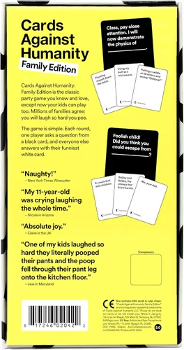 Vista 3 de Cards Against Humanity: Edición familiar • A partir de 8 años • Un juego de fiesta para tu horrible familia