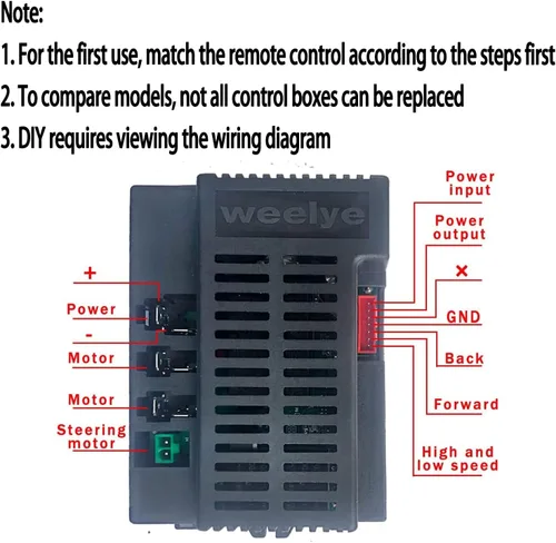 Vista 3 de WEELYE RX30 - Juego de caja de control remoto para niños de 24 V, 2.4 G, control remoto Bluetooth, RX74-1, 24V, transmisor de placa base, accesorios