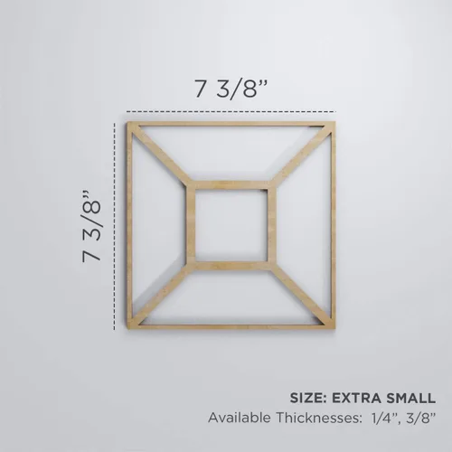Vista 2 de Ekena Millwork WALW08X08X0375MARWA Marion Paneles de pared con calado decorativo de 3/8 pulgadas en T, 7 3/8 pulgadas de ancho x 7 3/8 pulgadas