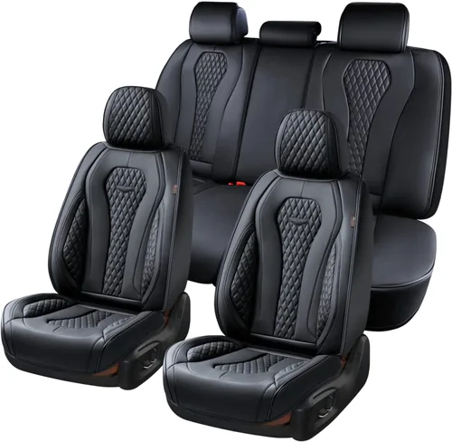 Vista 55 de Coverado Fundas de asiento de automóvil, fundas de asiento delantero, funda de asiento de coche beige, fundas impermeables para asiento