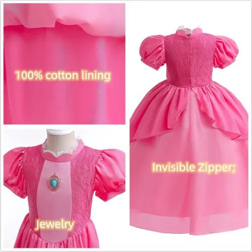 Vista 6 de Disfraz de princesa para niñas, vestido iluminado para Halloween, carnaval, cosplay, fiesta de cumpleaños