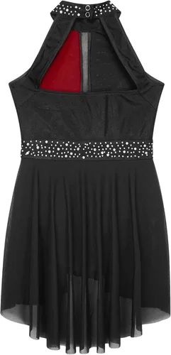 Vista 27 de CHICTRY Kids Girls Sparkly Rhinestone Ballet Gymnastics Leotards Modern Lyrical Dance Costume