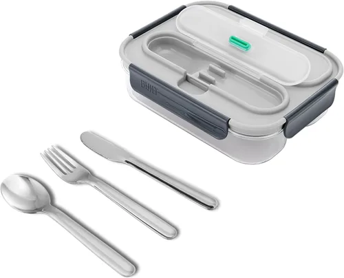 Vista 6 de Built Bento de plástico y Tritan gourmet de 40 onzas, hermético, resistente a las fugas y reutilizable, con cubiertos de acero inoxidable y bolsa