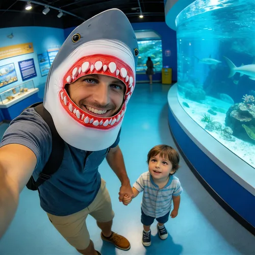 Vista 5 de HOTTERCOS Máscara de tiburón, máscara divertida de peces de animales