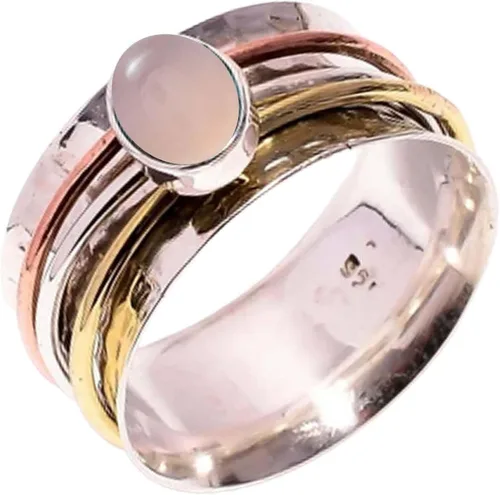 Vista 3 de Anillo de piedras preciosas múltiples para mujer, plata