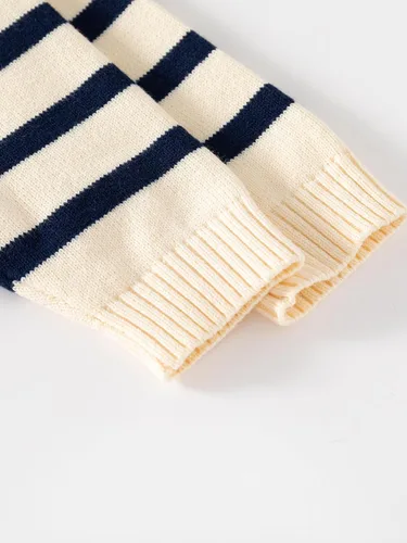 Vista 5 de Suéter de punto para niñas pequeñas, suéter de algodón con cuello redondo, suéter de manga larga, abrigo para otoño e invierno