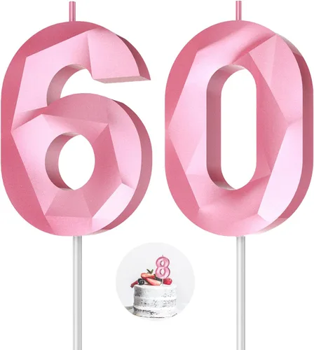 Vista 33 de Velas de cumpleaños con números (0 velas negras), forma de diamante 3D, decoración de pastel de feliz cumpleaños para niños y hombres, cumpleaños