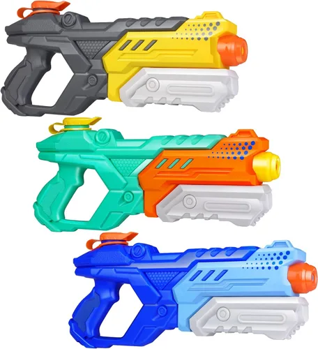Vista 10 de Quanquer Paquete de 3 Pistolas de Agua para Niños y Adultos - Pistola de Juguete de Agua de 600CC Súper Blaster Empapador de Largo Alcance Alta