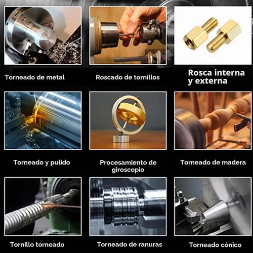 Vista 9 de INTSUPERMAI Mini torno de metal de 8 x 16 pulgadas / torno de sobremesa métrico electrónico sin engranajes automático cambio de métrico/pulgadas