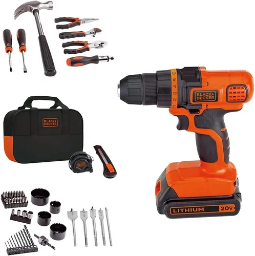 Vista 4 de BLACK+DECKER 20V MAX - Kit de herramientas para el hogar con taladro y aspiradora inalámbrica de mano Powerseries Extreme, Azul (LDX120PK & BSV2020G)