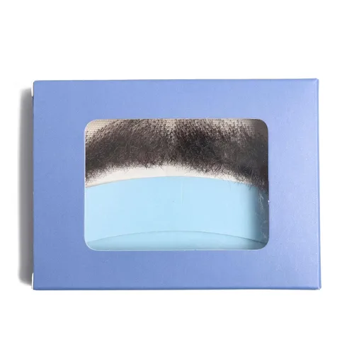 Vista 5 de Barba falsa Pelo de fibra sintética con encaje a mano, bigote realista para disfraz de adulto, 1 pieza de barba falsa (marrón)