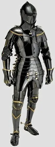 Vista 2 de Colección Exclusiva Privada Limited Caballero Medieval Traje Negro De Armadura Combate Cuerpo Completo Armadura De Halloween Armadura Caballero