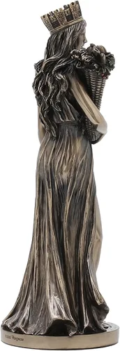 Vista 3 de Diseño Veronese Estatua de Tyche de 28,6 cm de la diosa griega de la fortuna y la prosperidad, resina de bronce fundido en frío, decoración