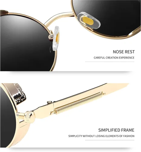 Vista 4 de Gafas de sol Joopin polarizadas, estilo Lennon, redondas, gafas de sol estilo hippy redondas para mujer y hombre