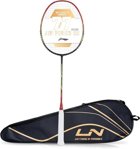 Vista 13 de Li-Ning Air Force 77 G2 - Raqueta de bádminton de fibra de carbono con cubierta completa