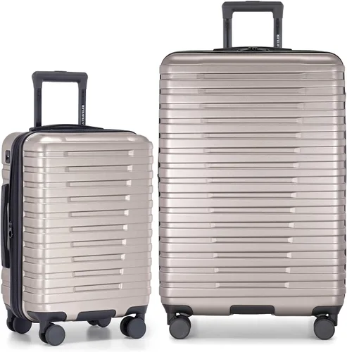 Vista 29 de U.S. Traveler Boren - Maleta de viaje extensible rígida con 8 ruedas giratorias, color negro, juego de 2 piezas